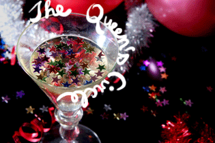 A martini glass at a party